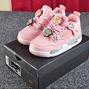 Nike Air Jordan 4 RETRO Pink Thunder Kids Sneakers SZ 12C Paw Patrol Pink New